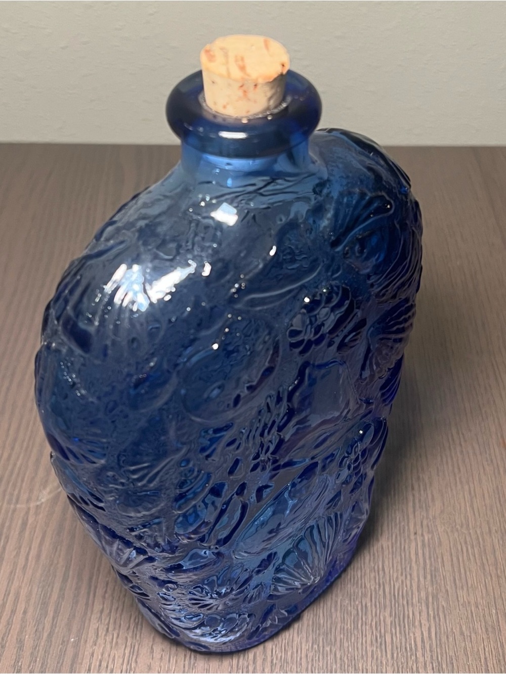 VINTAGE CANADA LIBBEY COBALT BLUE GLASS BOTTLE WITH CORK - Picture 4 of 5